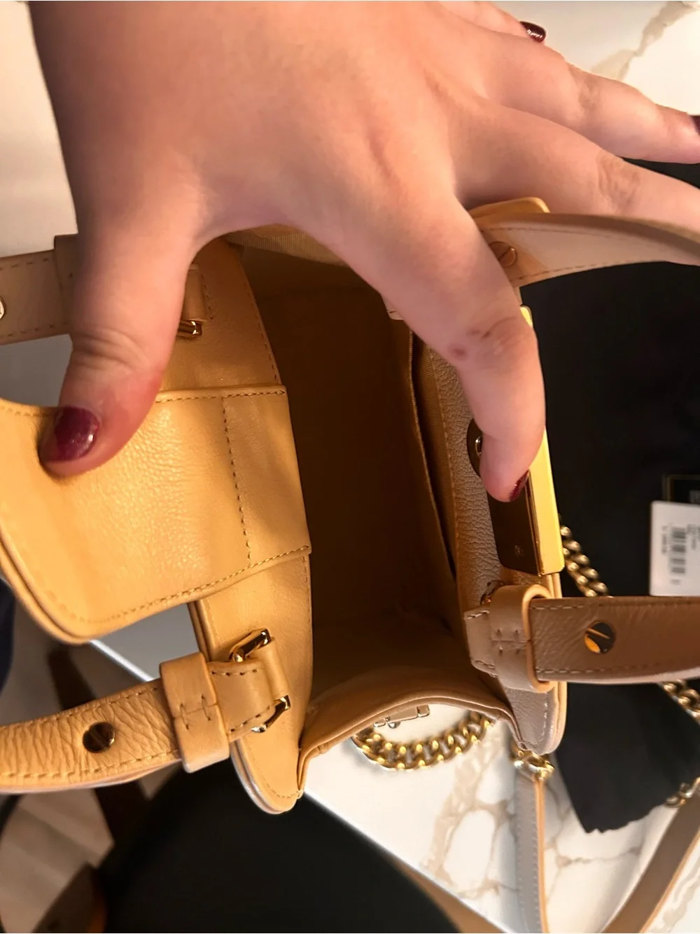 CHANEL Nude Quilted Mini Vanity Top-Handle with Gold Chain